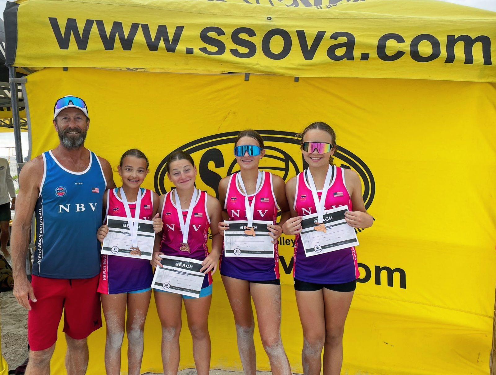 NBV juniors with their coach at an SSOVA tournament